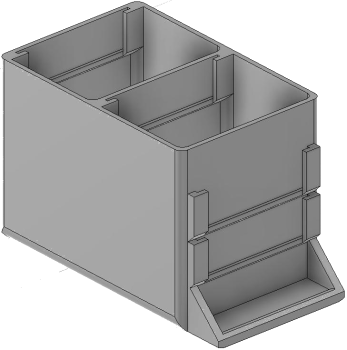 Vue 3D du tirroir T_P7.5_H3L1_D2.1_PE