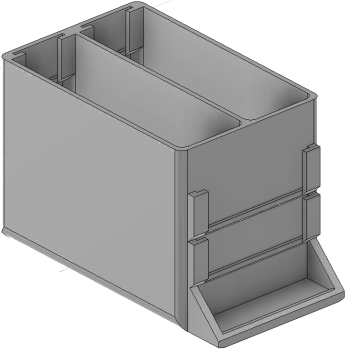 Vue 3D du tirroir T_P7.5_H3L1_D2.2_PE