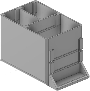 Vue 3D du tirroir T_P7.5_H3L1_D3.1_PE