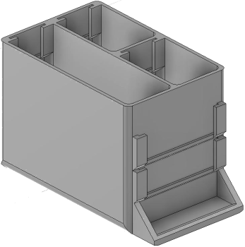 Vue 3D du tirroir T_P7.5_H3L1_D3.4_PE