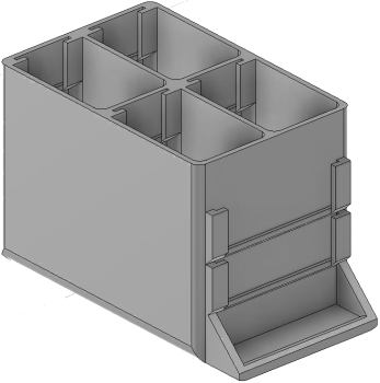 Vue 3D du tirroir T_P7.5_H3L1_D4_PE