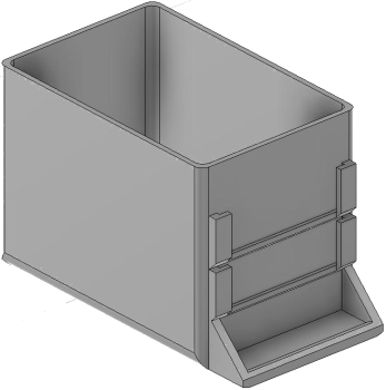 Vue 3D du tirroir T_P7.5_H3L1_PE