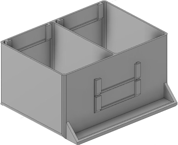 Vue 3D du tirroir T_P7.5_H3L2_D2.2_PE