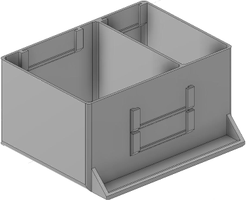 Vue 3D du tirroir T_P7.5_H3L2_D2.4_PE