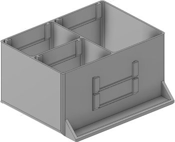 Vue 3D du tirroir T_P7.5_H3L2_D3.3_PE