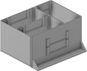 Vue 3D du tirroir T_P7.5_H3L2_D3.6_PE