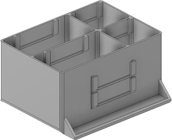 Vue 3D du tirroir T_P7.5_H3L2_D4.3_PE