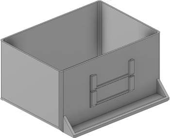 Vue 3D du tirroir T_P7.5_H3L2_PE