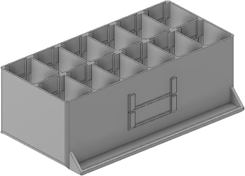 Vue 3D du tirroir T_P7.5_H3L3_D12_PE