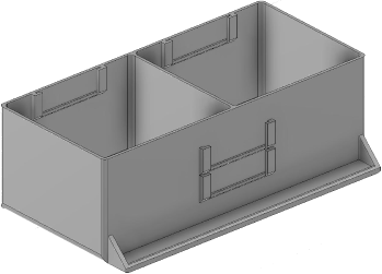 Vue 3D du tirroir T_P7.5_H3L3_D2.2_PE