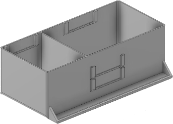 Vue 3D du tirroir T_P7.5_H3L3_D2.3_PE