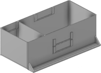 Vue 3D du tirroir T_P7.5_H3L3_D2.5_PE