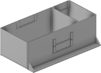 Vue 3D du tirroir T_P7.5_H3L3_D2.6_PE