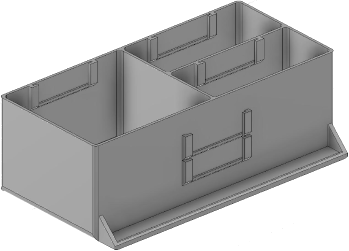 Vue 3D du tirroir T_P7.5_H3L3_D3.4_PE