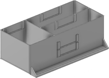 Vue 3D du tirroir T_P7.5_H3L3_D3.5_PE