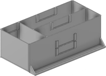 Vue 3D du tirroir T_P7.5_H3L3_D3.7_PE