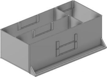 Vue 3D du tirroir T_P7.5_H3L3_D3.8_PE