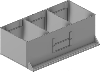 Vue 3D du tirroir T_P7.5_H3L3_D3.9_PE