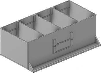 Vue 3D du tirroir T_P7.5_H3L3_D4.6_PE