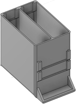 Vue 3D du tirroir T_P7.5_H4L1_D2.2_PE