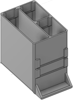 Vue 3D du tirroir T_P7.5_H4L1_D3.4_PE