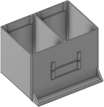 Vue 3D du tirroir T_P7.5_H4L2_D2.2_PE