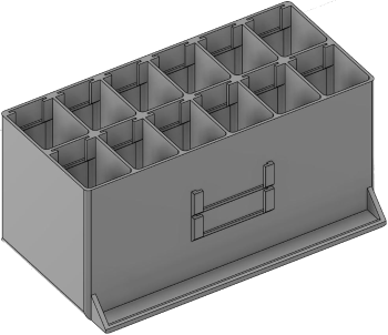 Vue 3D du tirroir T_P7.5_H4L3_D12_PE