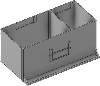 Vue 3D du tirroir T_P7.5_H4L3_D2.4_PE