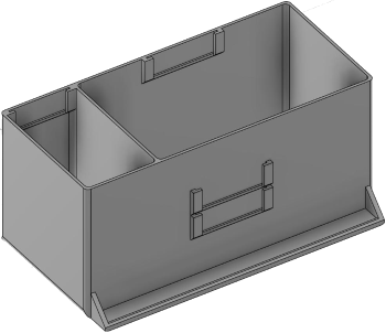 Vue 3D du tirroir T_P7.5_H4L3_D2.5_PE