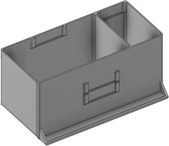 Vue 3D du tirroir T_P7.5_H4L3_D2.6_PE