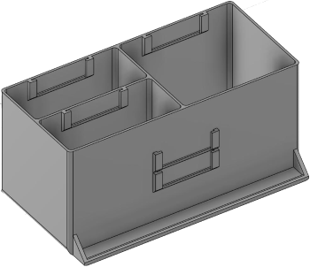 Vue 3D du tirroir T_P7.5_H4L3_D3.3_PE