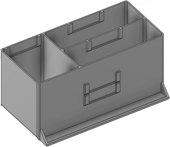 Vue 3D du tirroir T_P7.5_H4L3_D3.5_PE