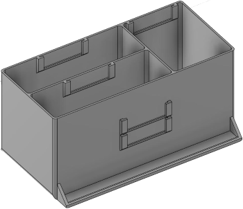 Vue 3D du tirroir T_P7.5_H4L3_D3.6_PE