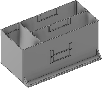 Vue 3D du tirroir T_P7.5_H4L3_D3.7_PE